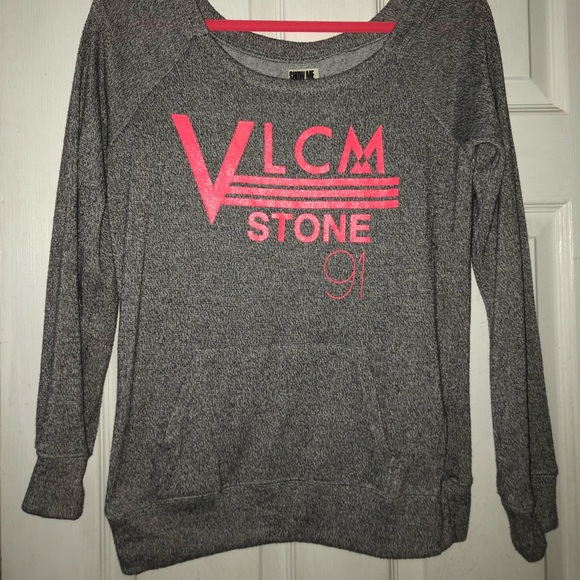 “Volcom Stone 91” Grey Scoop Neck Sweater - Picture 1 of 4